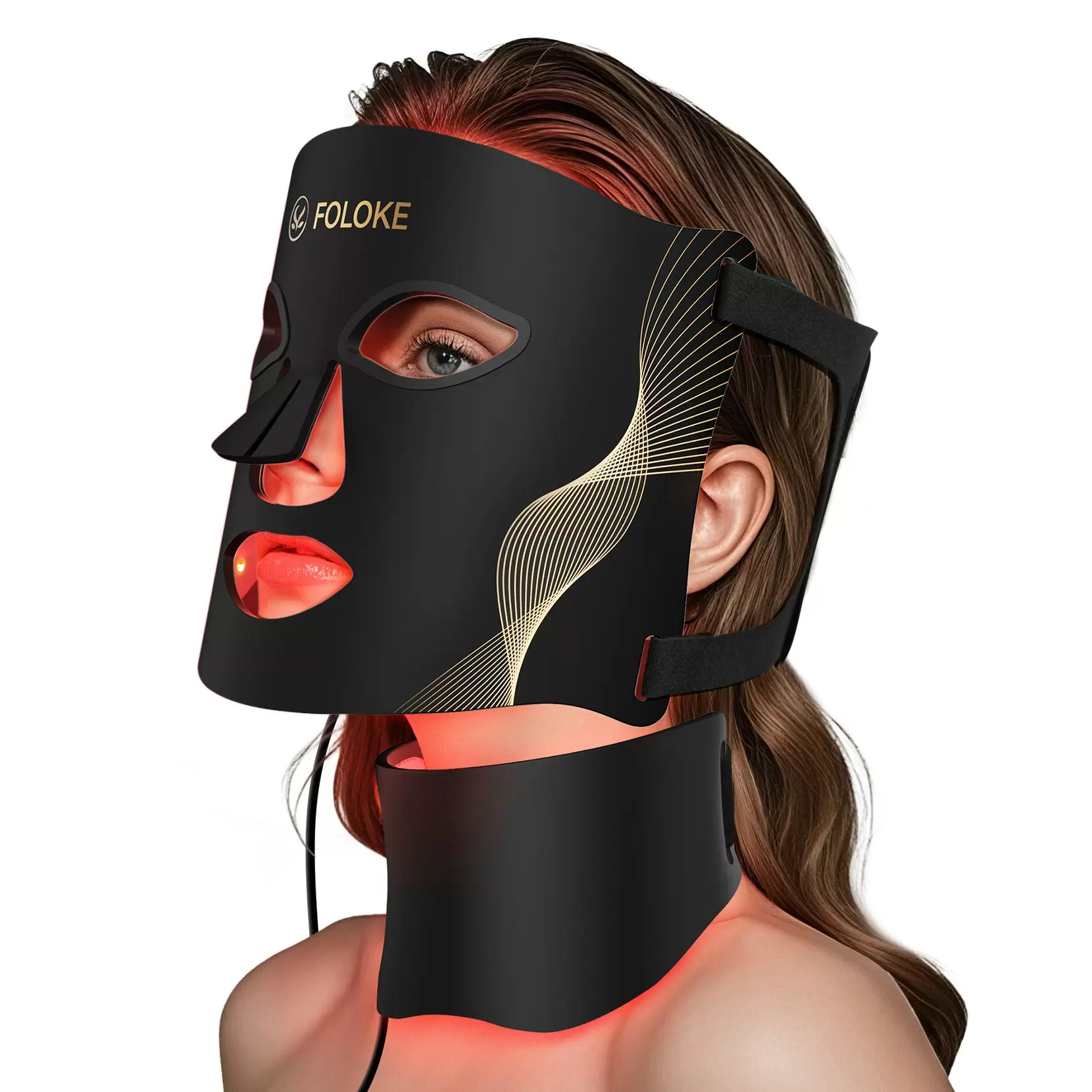 LED Light Therapy Mask Skin Care Mask, LED Red 630±5nm & NIR 830nm Wavelength for Home Use (Alabaster)