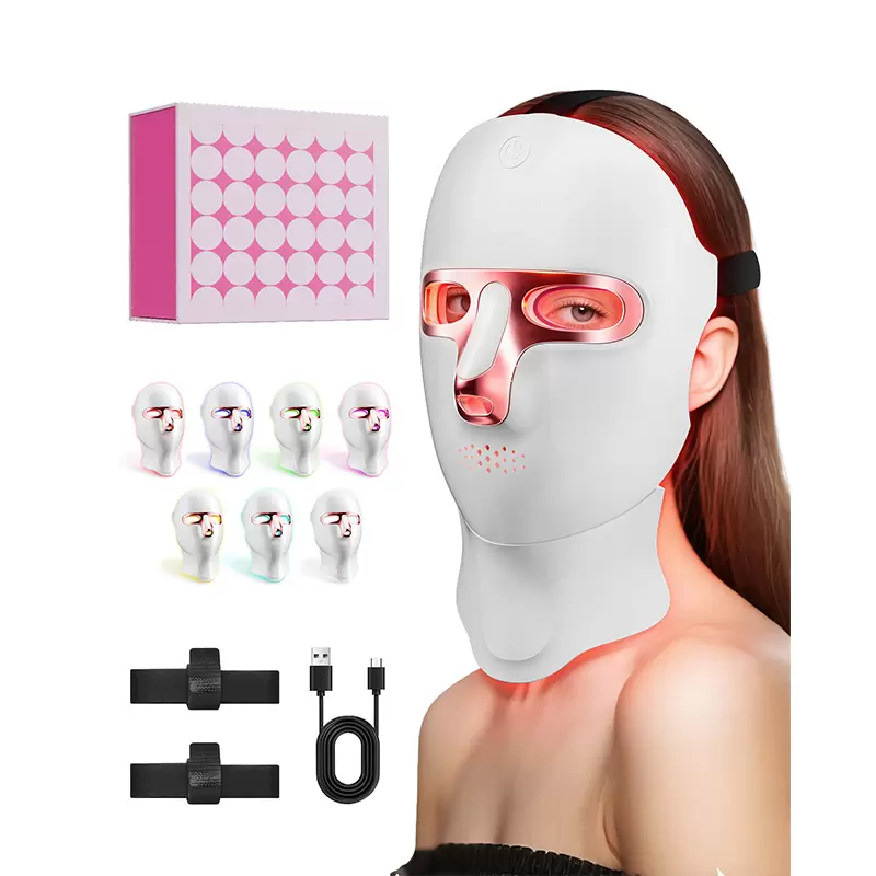 LED Light Therapy Mask Skin Care Mask,Cordless LED Face Mask face & neck Red & Infrared Lights Masks Wavelength,USB C Rechargeable for Home Use Working Travel Yoga
